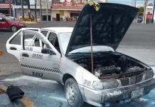 Bomberos de Nayarit y Policía Estatal responden a incendio de vehículo en Tepic