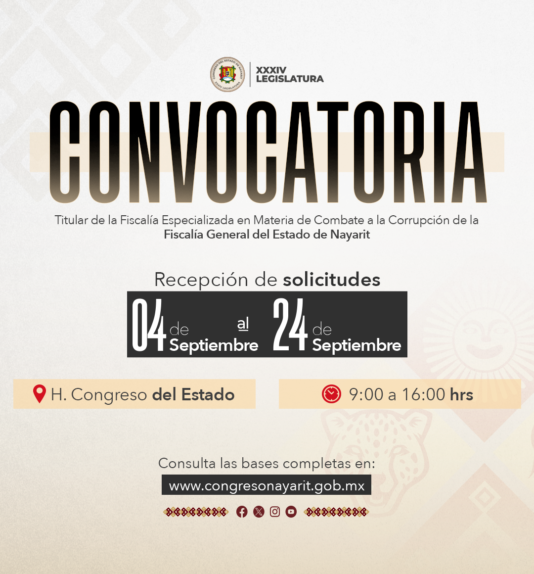 Convocatoria para la Fiscalía Especializada en Materia de Combate a la Corrupción