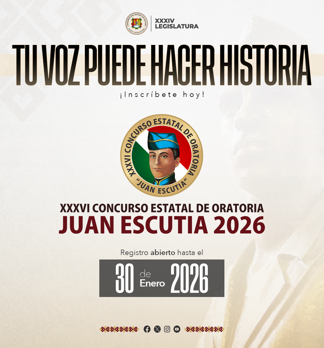 XXXVI Concurso Estatal de Oratoria “Juan Escutia” 2026