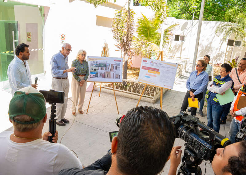 Beatriz Estrada y Miguel Ángel Navarro, supervisan construcción de nuevo Almacén, y Centro TEA
