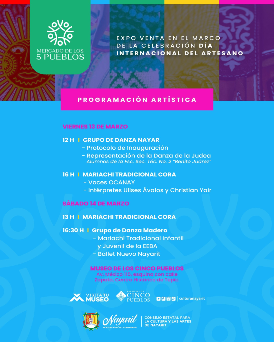 Invitan a celebrar el Día del Artesano con actividades culturales y artísticas