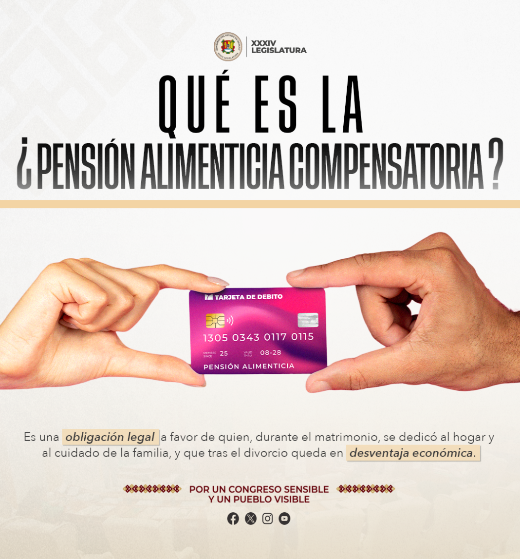 Congreso de Nayarit informa sobre la pensión alimenticia compensatoria