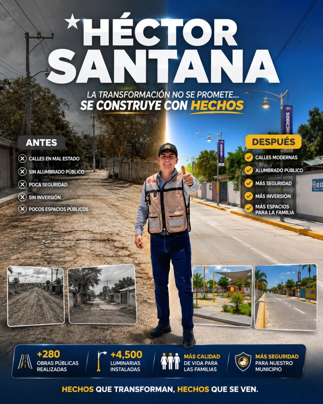 ANTES eran calles destruidas, oscuridad y abandono